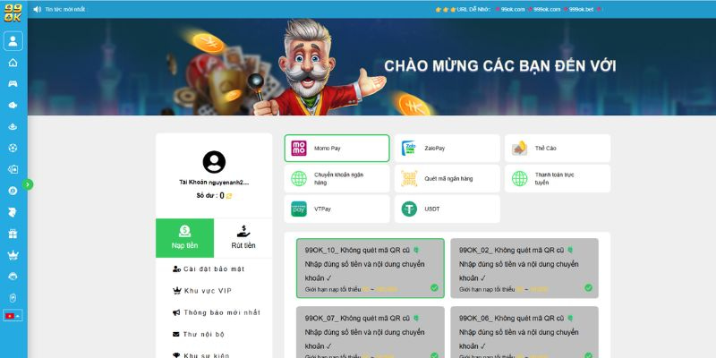 99OK 🎖️ Link Vào Trang Chủ 99OK.COM Mới Nhất + 990K 26 Quy trình nạp tiền